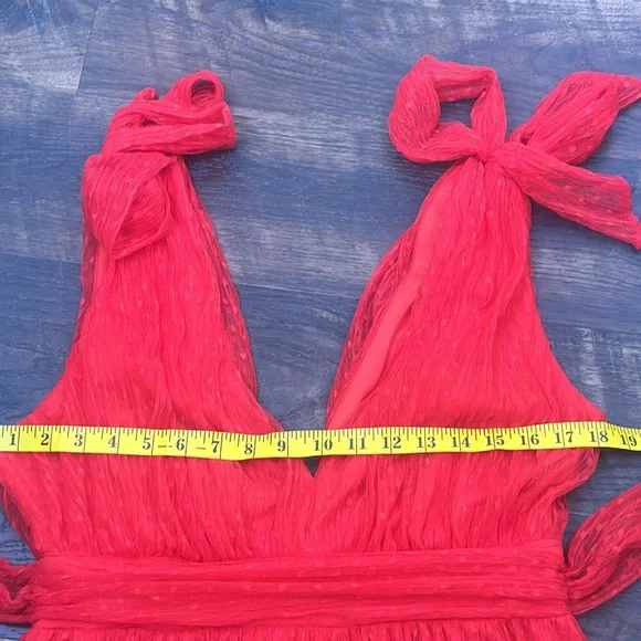 Vici Collection Tiered Tulle Midi Dress Red  Sz large - Picture 12 of 13
